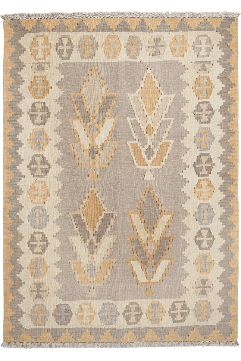 Kelim Gashgai · Handgewebt – Grau, 173x124 cm