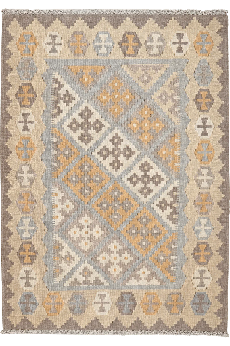 Kelim Gashgai · Handgewebt – Grau, 172x122 cm