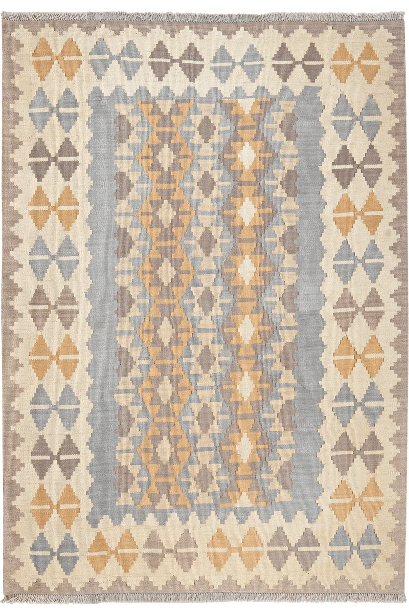 Kelim Gashgai · Handgewebt – Grau, 173x122 cm