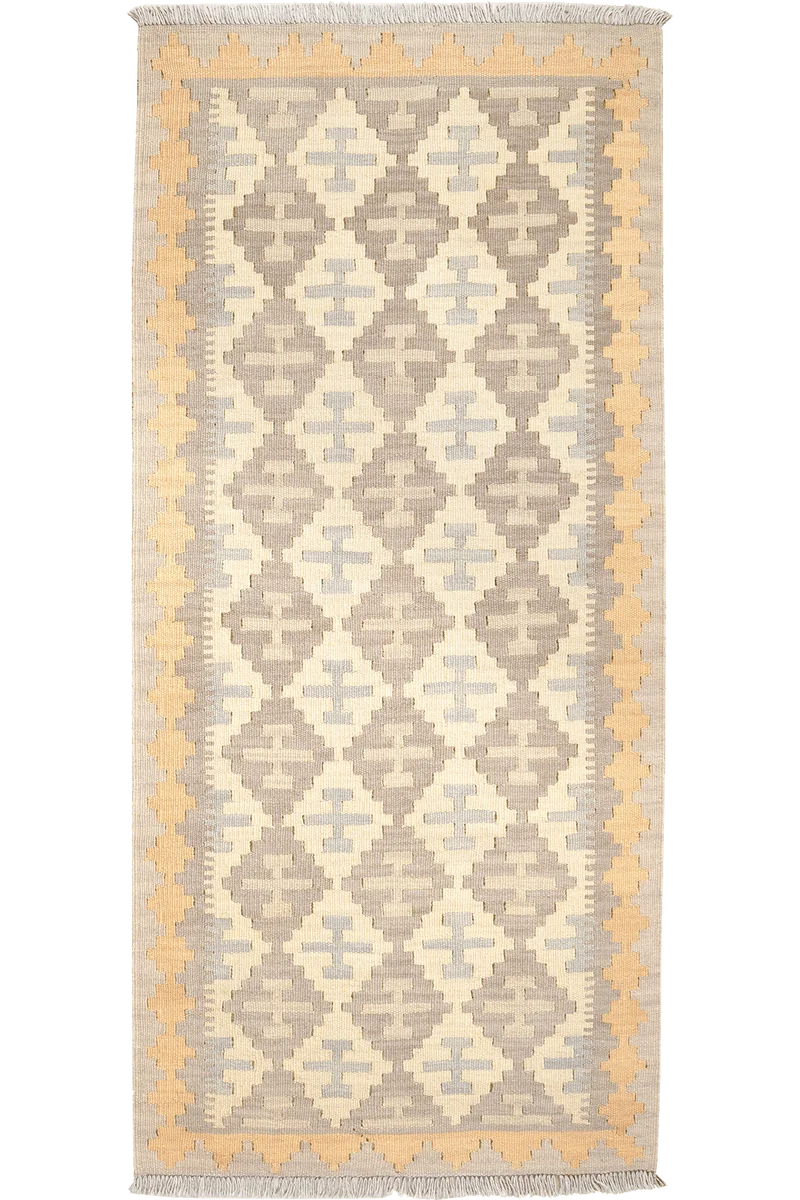 Kelim Gashgai · Handgewebt – Beige, 188x84 cm