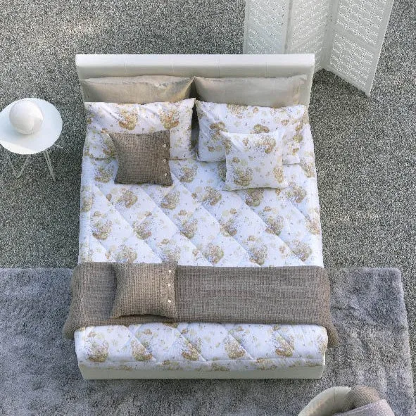 Lenzuolo copriletto con federe bouquet Floreale in Percalle