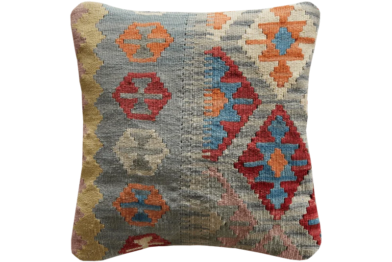 Kelim Kissen · Handgefertigt – Bunt, 50x50 cm