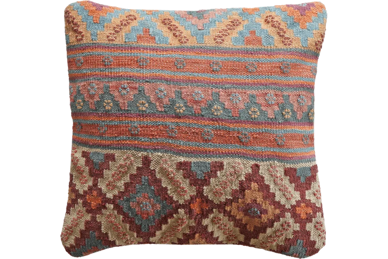 Kelim Kissen · Handgefertigt – Bunt, 50x50 cm