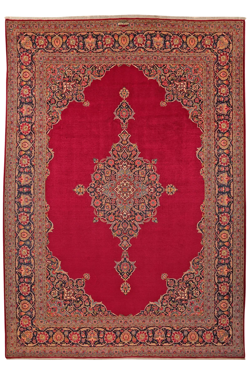 Kashan · Handgeknüpft – Rot, 382x271 cm