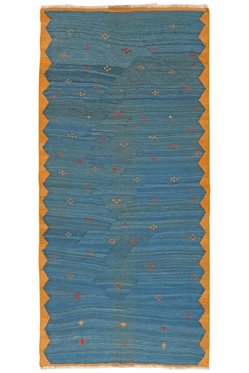 Kelim Gashgai · Handgewebt – Blau, 205x97 cm