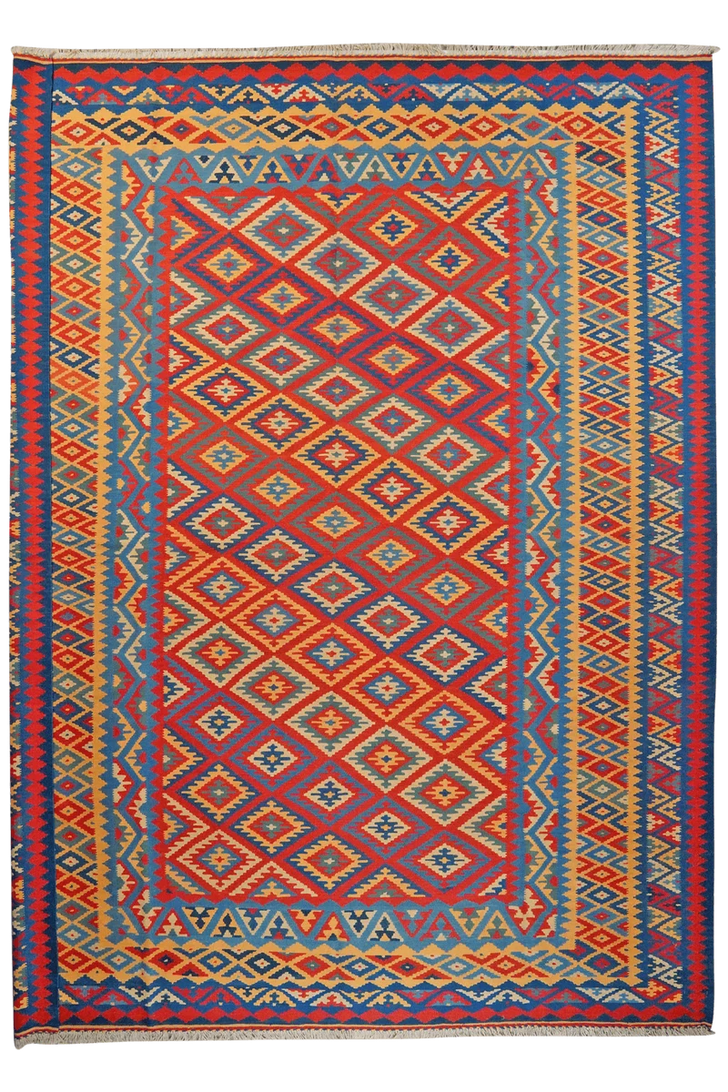 Kelim Gashgai · Handgewebt – Rot, 405x314 cm