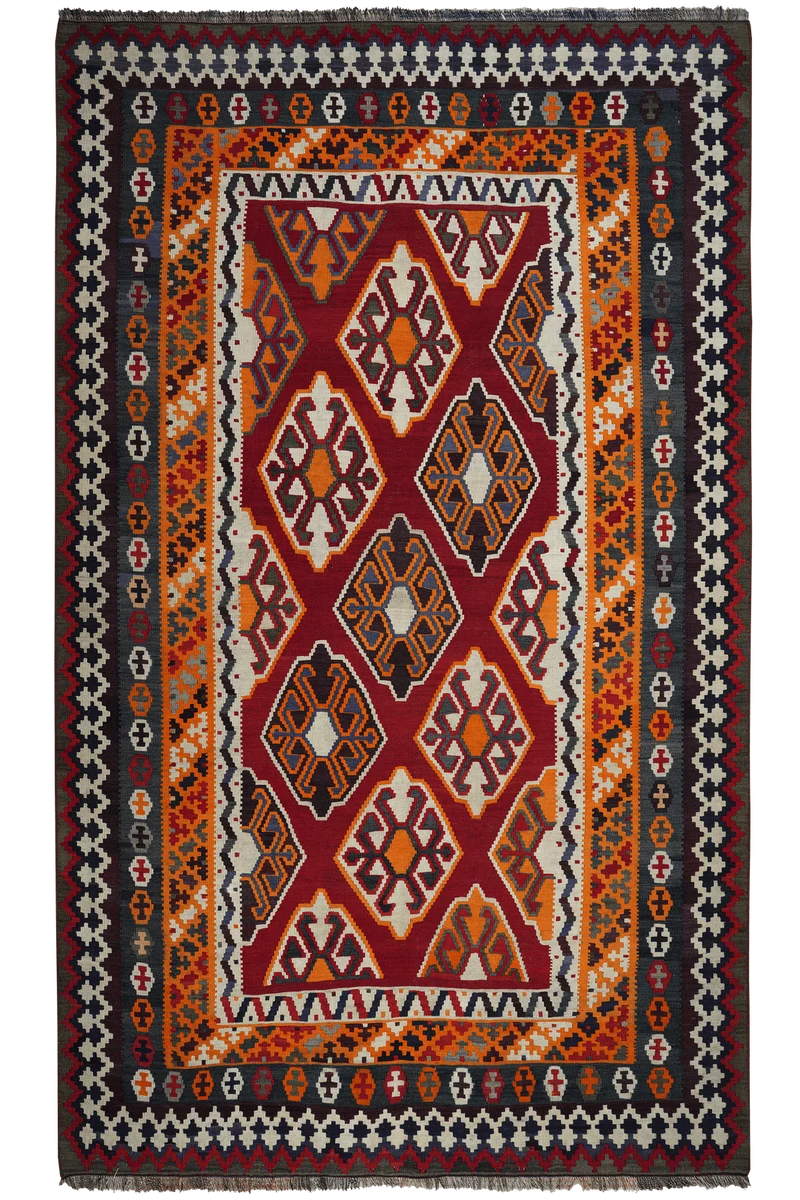 Kelim Gashgai Old · Handgewebt – Rot, 289x173 cm