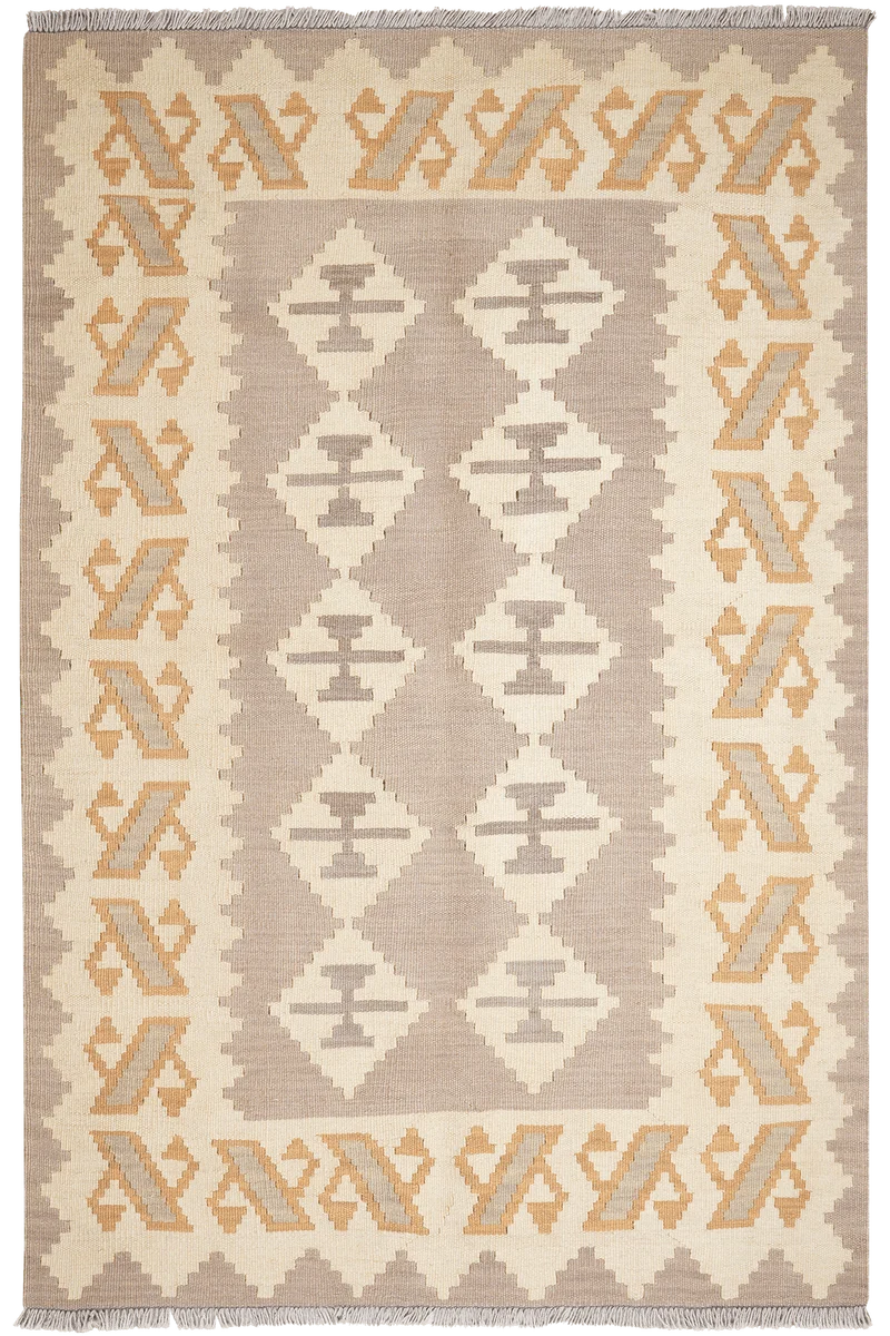 Kelim Gashgai · Handgewebt – Grau, 185x119 cm