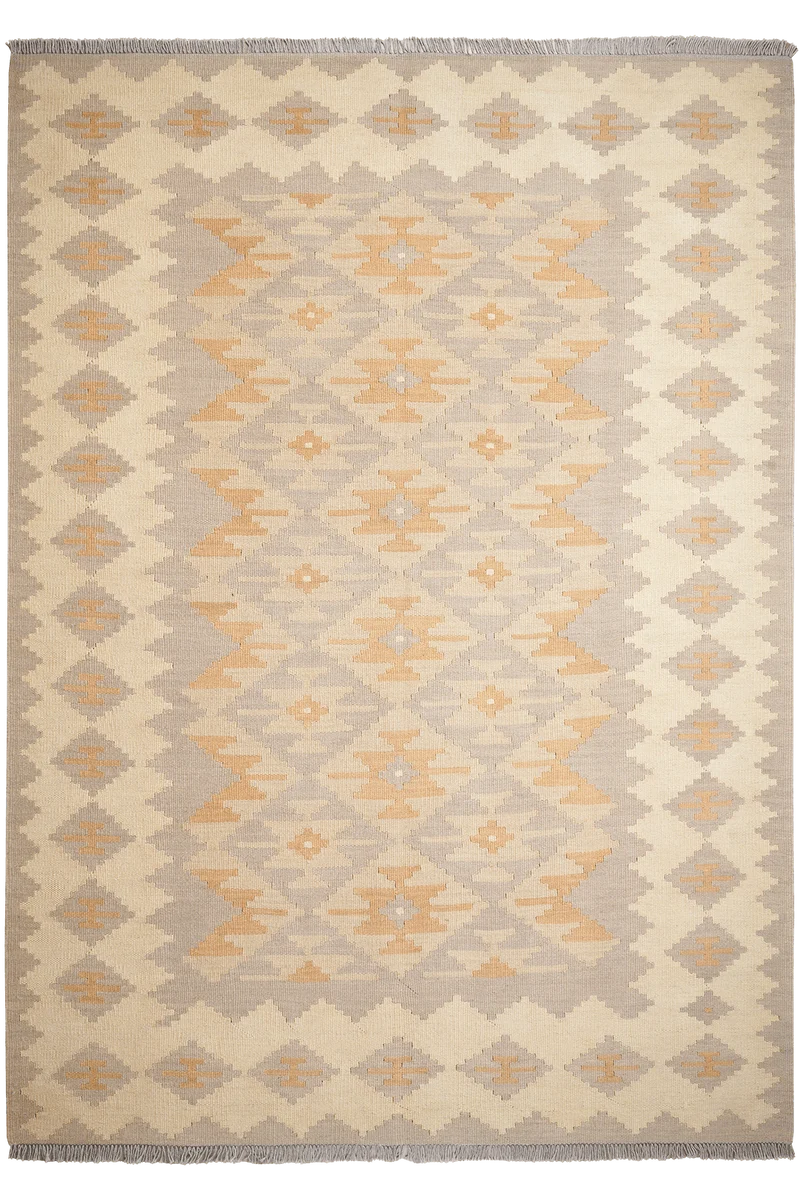 Kelim Gashgai · Handgewebt – Grau, 236x169 cm
