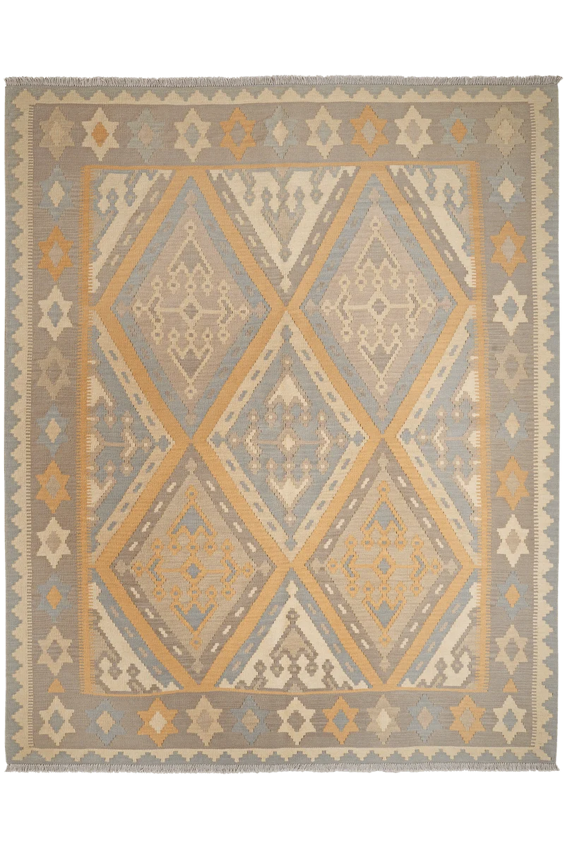 Kelim Gashgai · Handgewebt – Beige, 253x203 cm