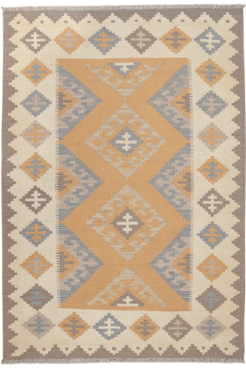 Kelim Gashgai · Handgewebt – Gelb, 183x123 cm