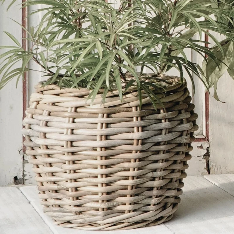 Natur Rattankorb GINI Natural Grey ca.30cm Pflanzkorb Übertopf