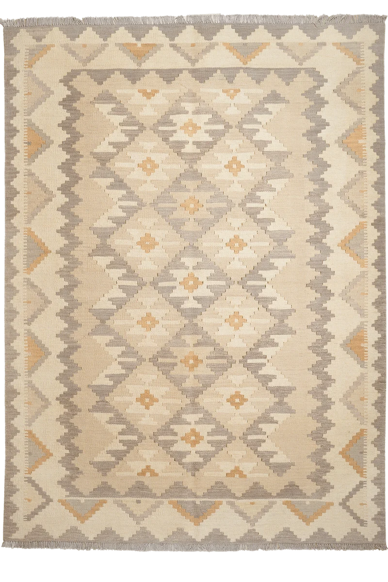 Kelim Gashgai · Handgewebt – Beige, 234x169 cm