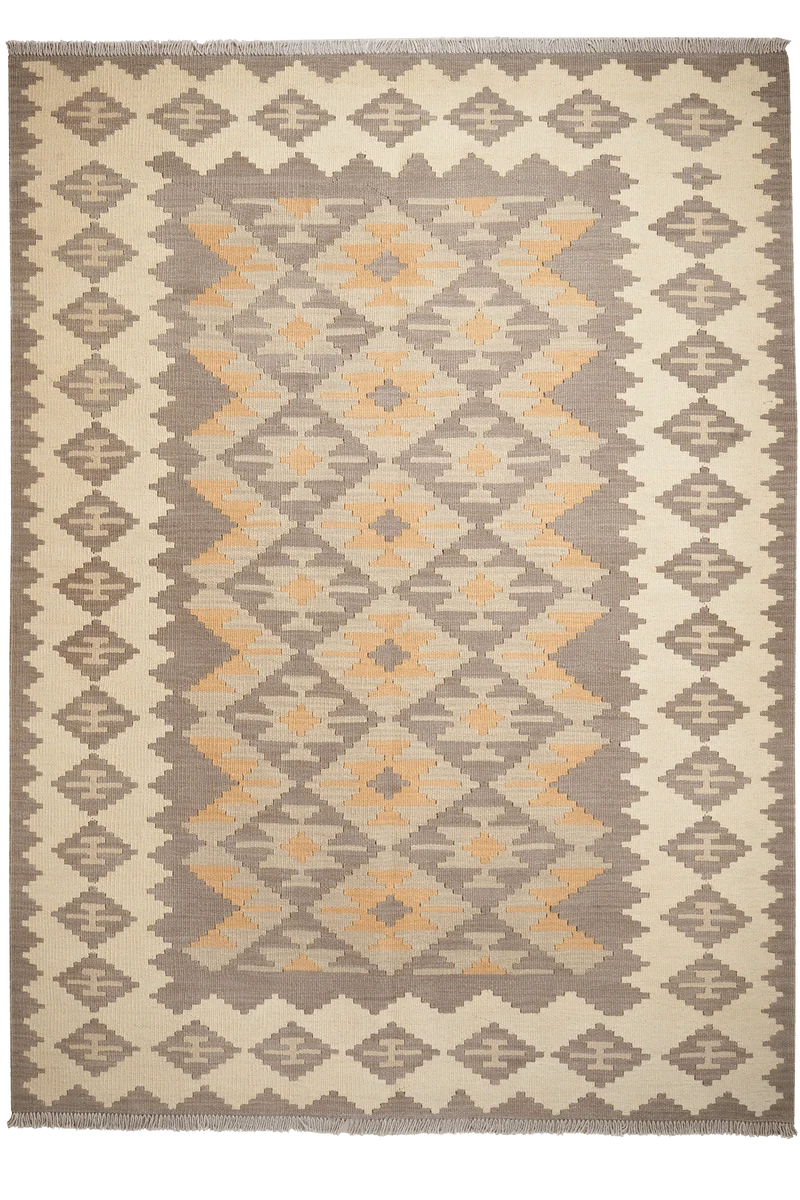 Kelim Gashgai · Handgewebt – Grau, 238x169 cm