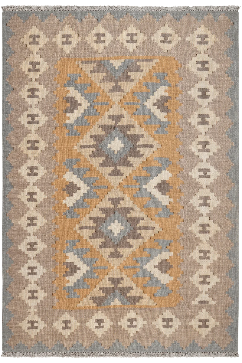 Kelim Gashgai · Handgewebt – Gelb, 173x118 cm