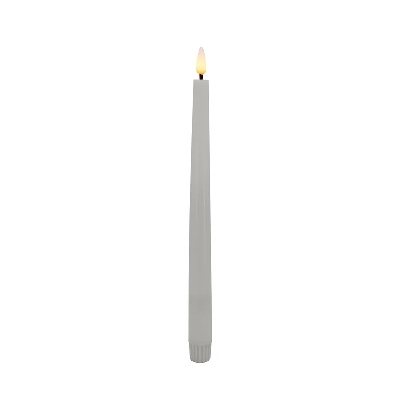 LED Stabkerzen - 2er Set - Echtwachs sand - 2,2x26,5 cm