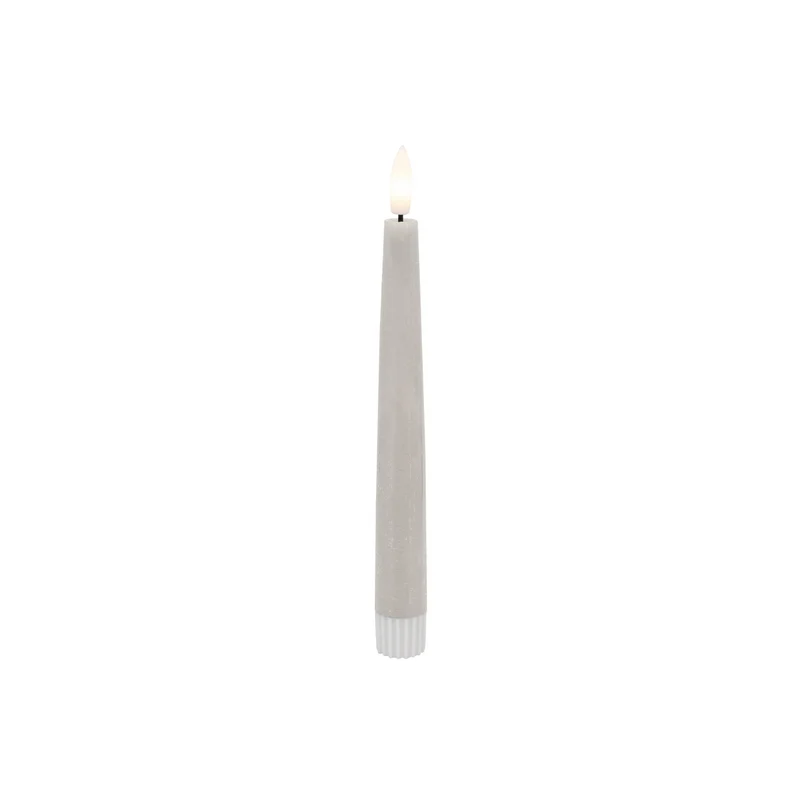 LED Stabkerzen - 2er Set - Echtwachs sand - 2,2x17,5 cm