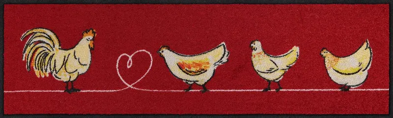 Läufer klein 30x100 Chicken Walk rot