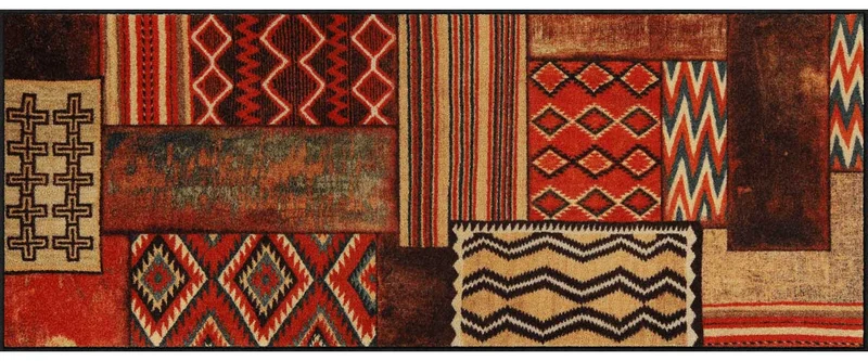Teppichläufer 75 x 190 cm Native Pattern orange