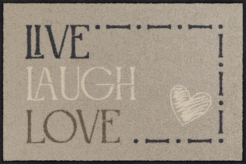 Fußmatte 50 x 75 cm Live Laugh Love beige