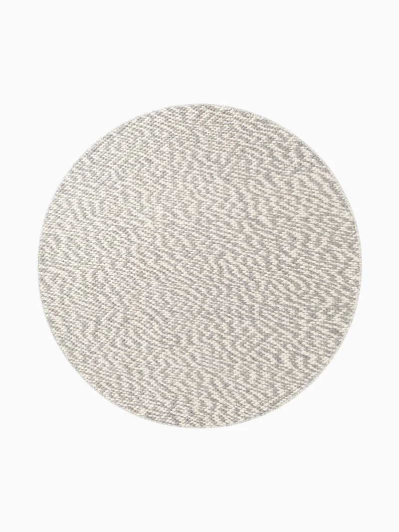 Wollteppich Beans Creme/Grau Rund