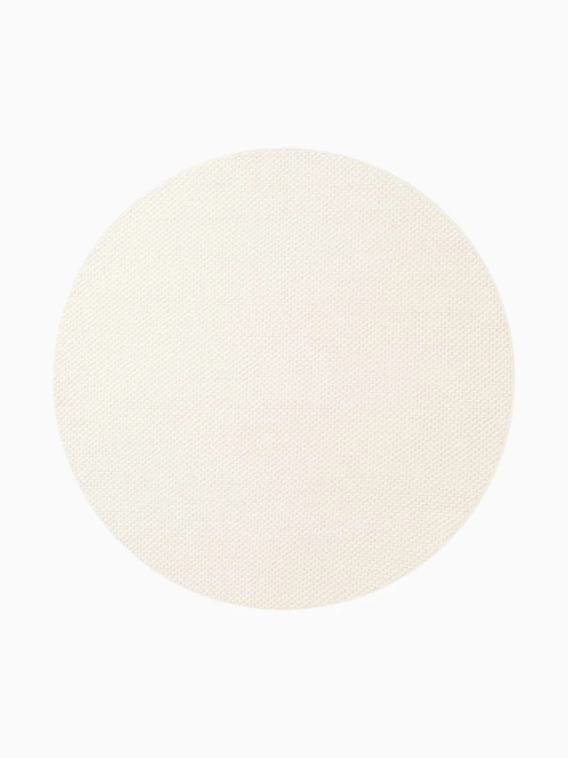 Wollteppich Beans Creme Weiß Rund