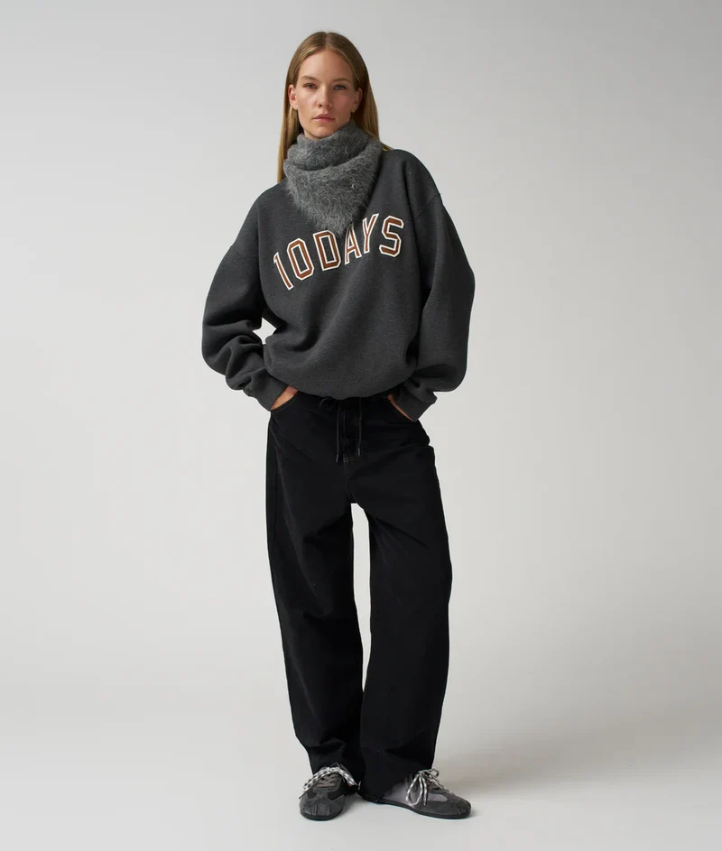 10DAYS AMSTERDAM Straight Leg Pants Twill Black