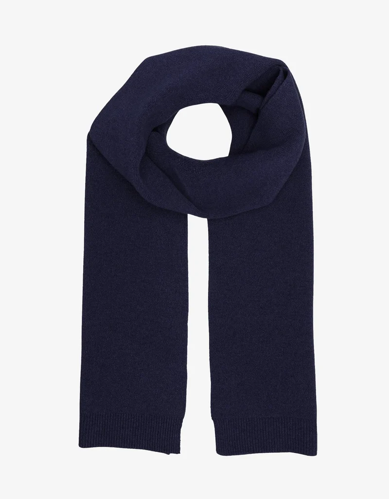 Marineblauer Schal aus Merinowolle