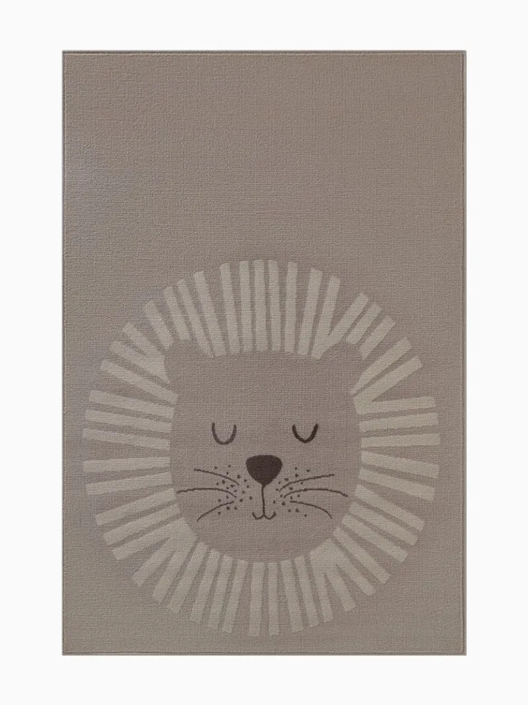 Kinderteppich Löwe Beige