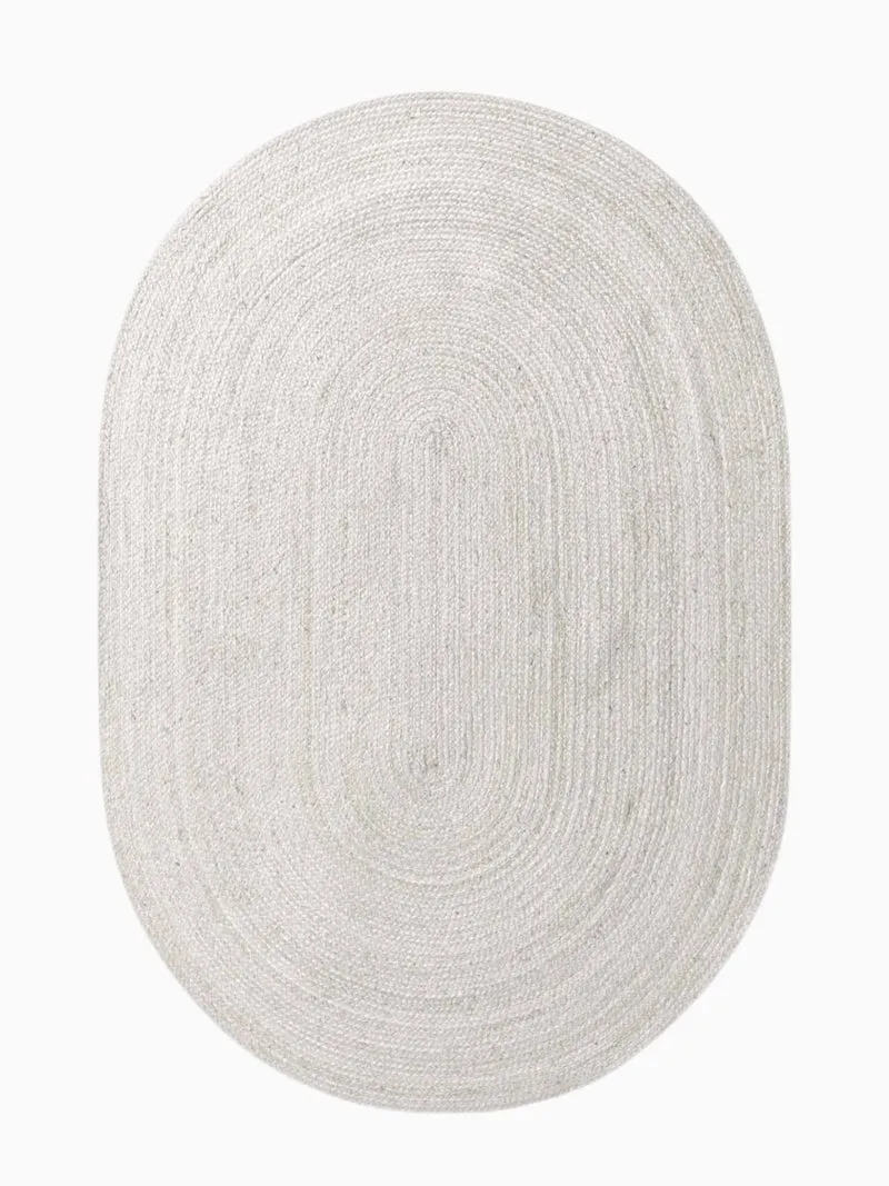 Juteteppich Rangpur Weiß Oval