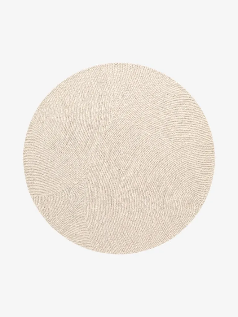 Wollteppich Calmio Creme Rund