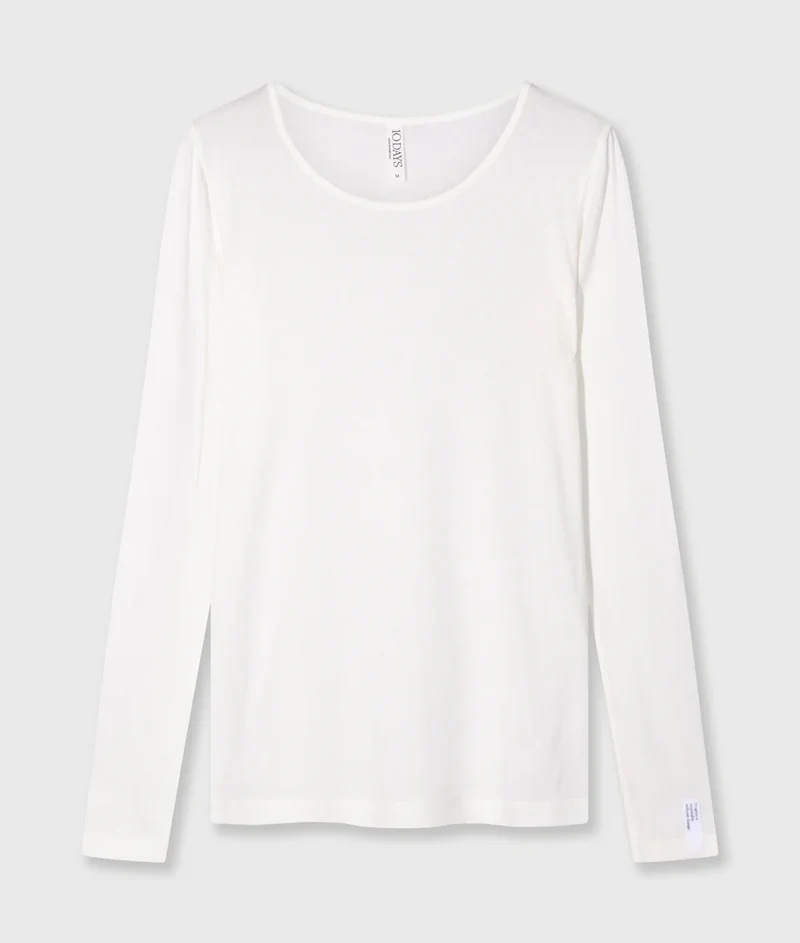 10DAYS AMSTERDAM Extra long Sleeve Tee Modal Ecru