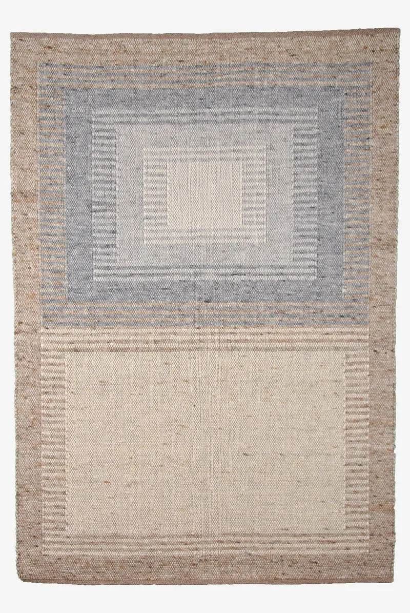 Handwebteppich Orlando Design 2100 - braun, blau - 140 x 200 cm