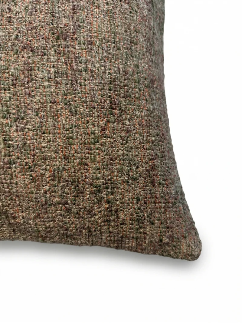 Coco Heavy Linen and Wool Cushion - 45 x 45 cm - Brown Green ( 028)