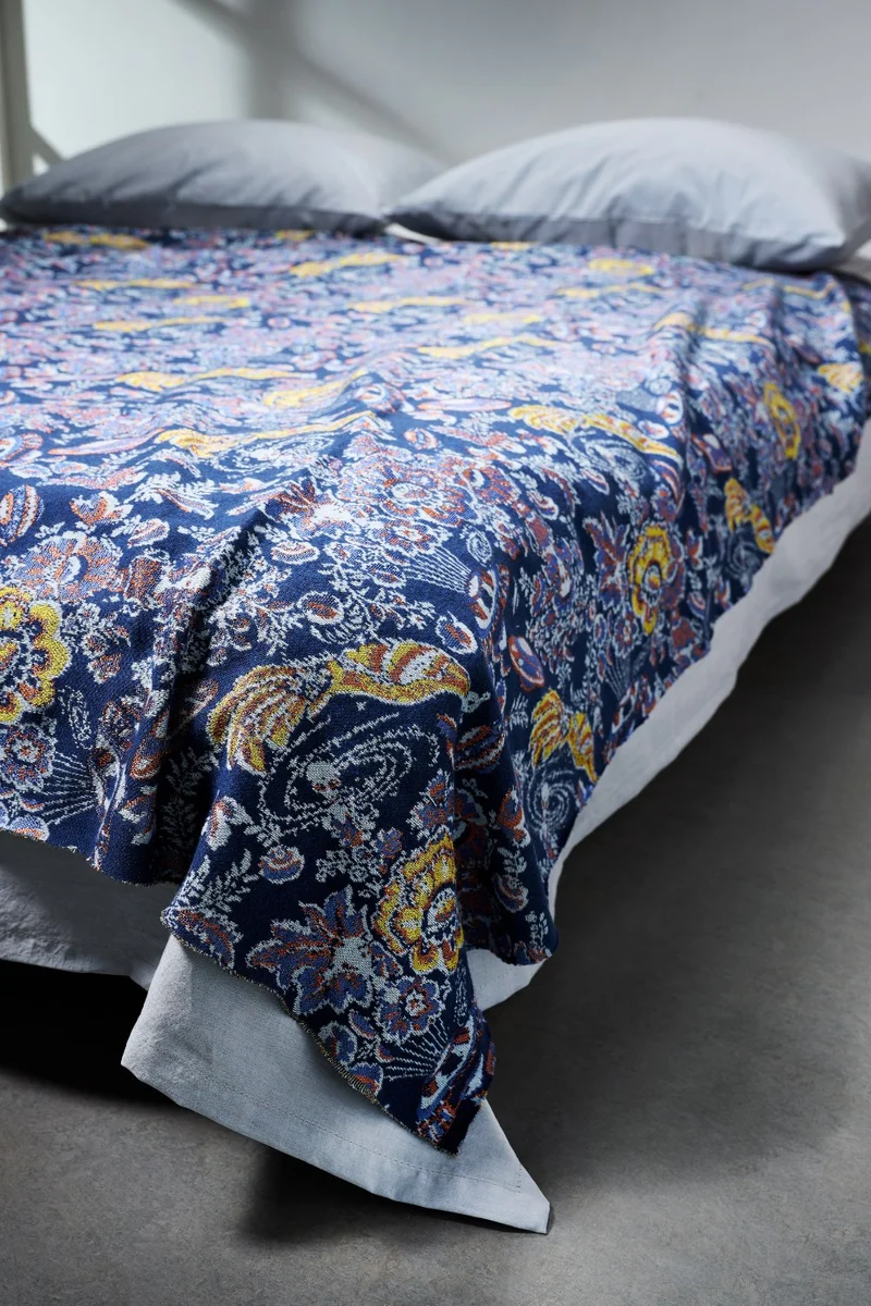 Carmelina Blanket or Bedspread - Midnight Blue
