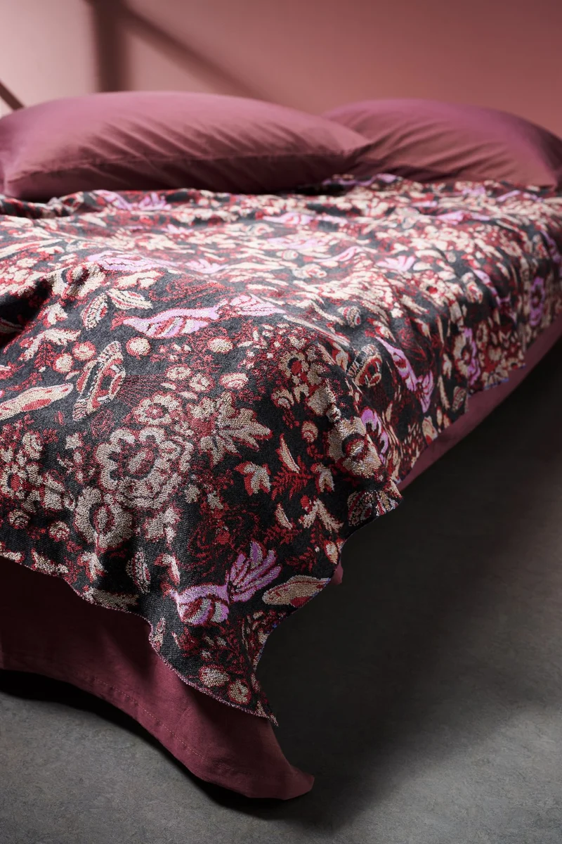 Carmelina Blanket or Bedspread - Anthracite Eclipse