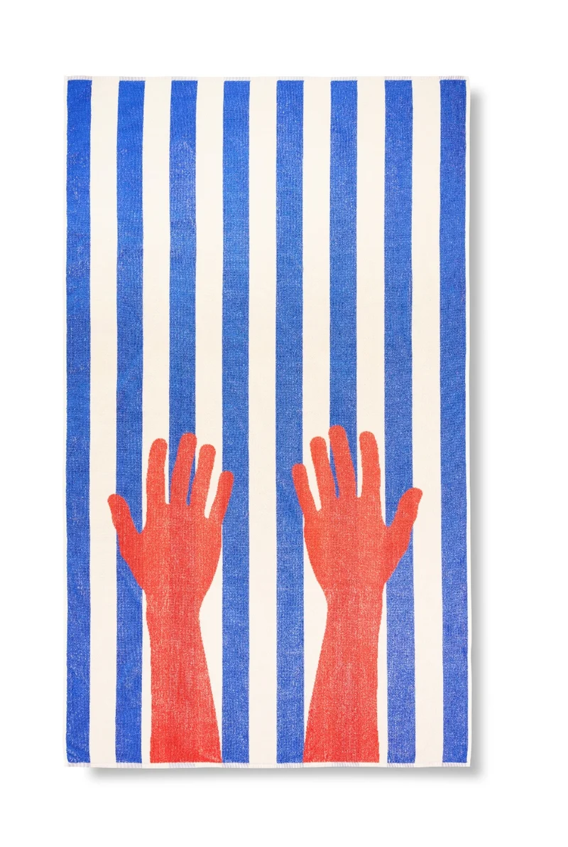 Beach Towel “Hands Off” by Michele Rondelli - XL 100% Cotton