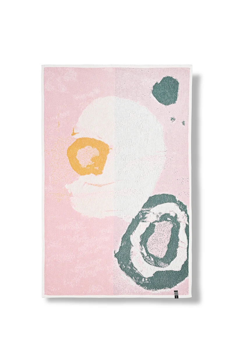 Cotton Beach Towel / Mini Blanket “Sunny side up” by Lea Krebs
