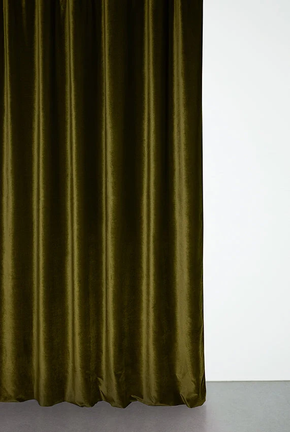 Velvet Curtain in Pine Green Color - Extra Wide
