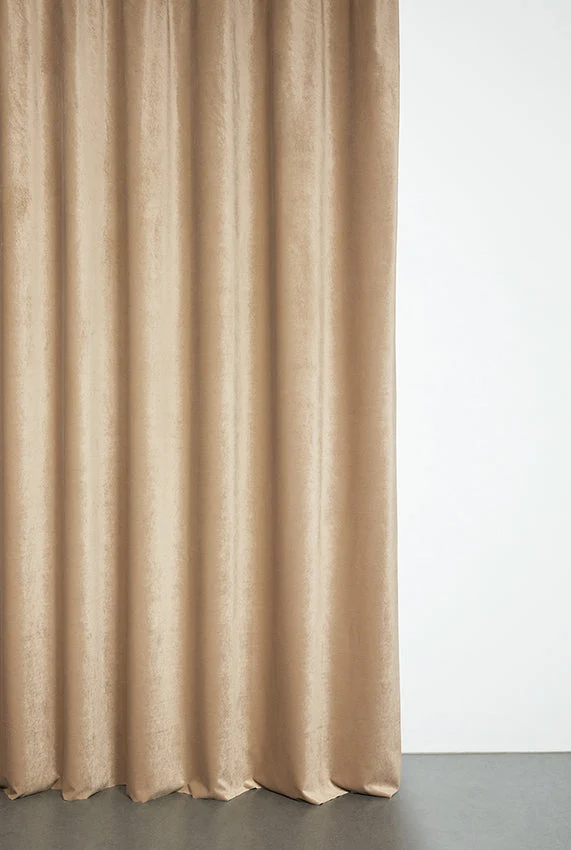 Velvet Curtain in Taupe Color - Extra Wide