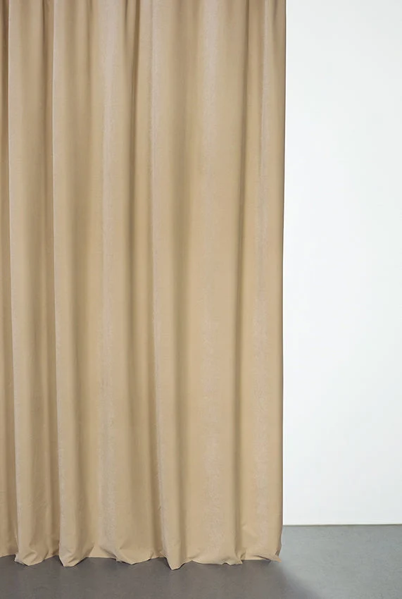 Velvet Curtain in Light Brown Color 01 - Extra Wide