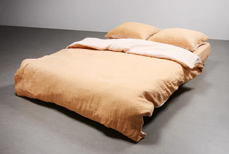 Linen Bedding Two Tone Stonewashed in Ochre