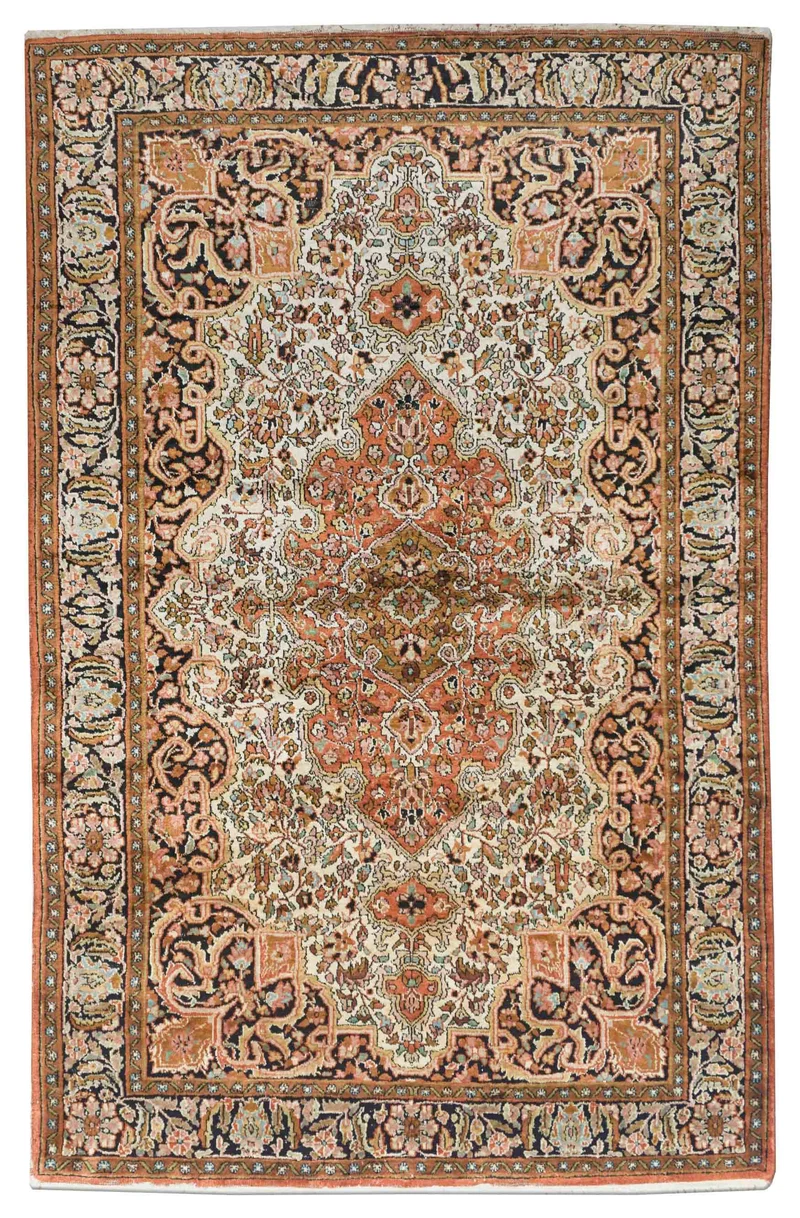 Kaschmir Teppich aus reiner Seide | 188 cm x 120 cm | Nr. Z-4496