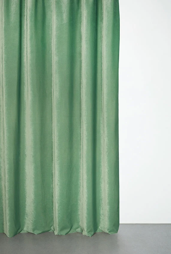 Velvet Curtain in Green Tea Color - Extra Wide
