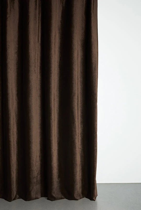 Velvet Curtain in Marron Brown Color- Extra Wide