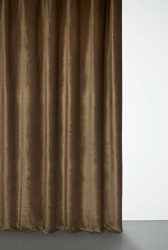 Velvet Curtain in Mokka Color - Extra Wide