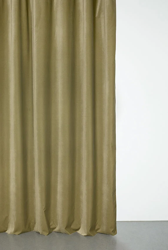 Velvet Curtain in Sage Color - Extra Wide
