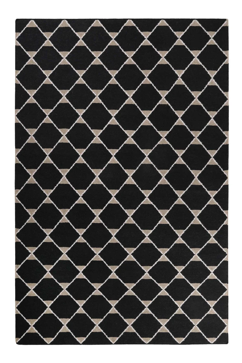 Esprit Kelim Teppich Schwarz aus Wolle "Aaron"