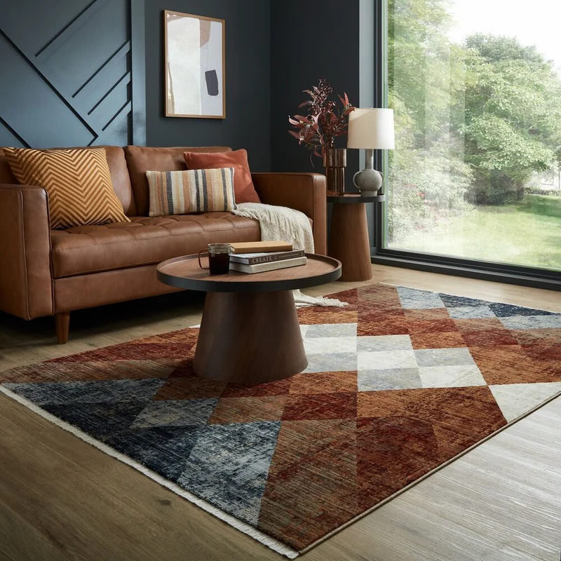 Teppich mit Fransen Geometrisch-Design