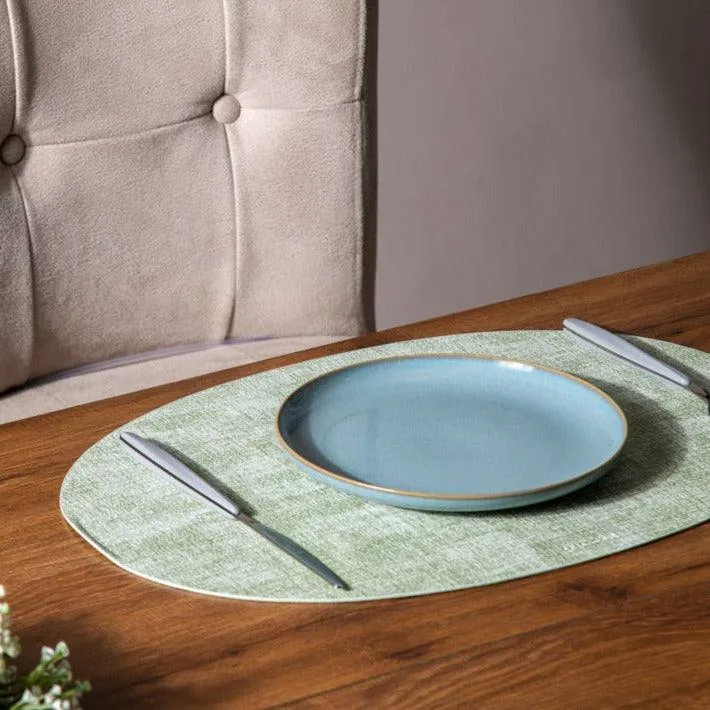 Tiffany Oval Reversible Mats, Set of 6 - Mint Green